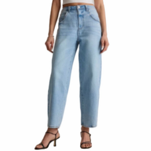 Light Blue High-Waist Straight Leg Jeans - Women